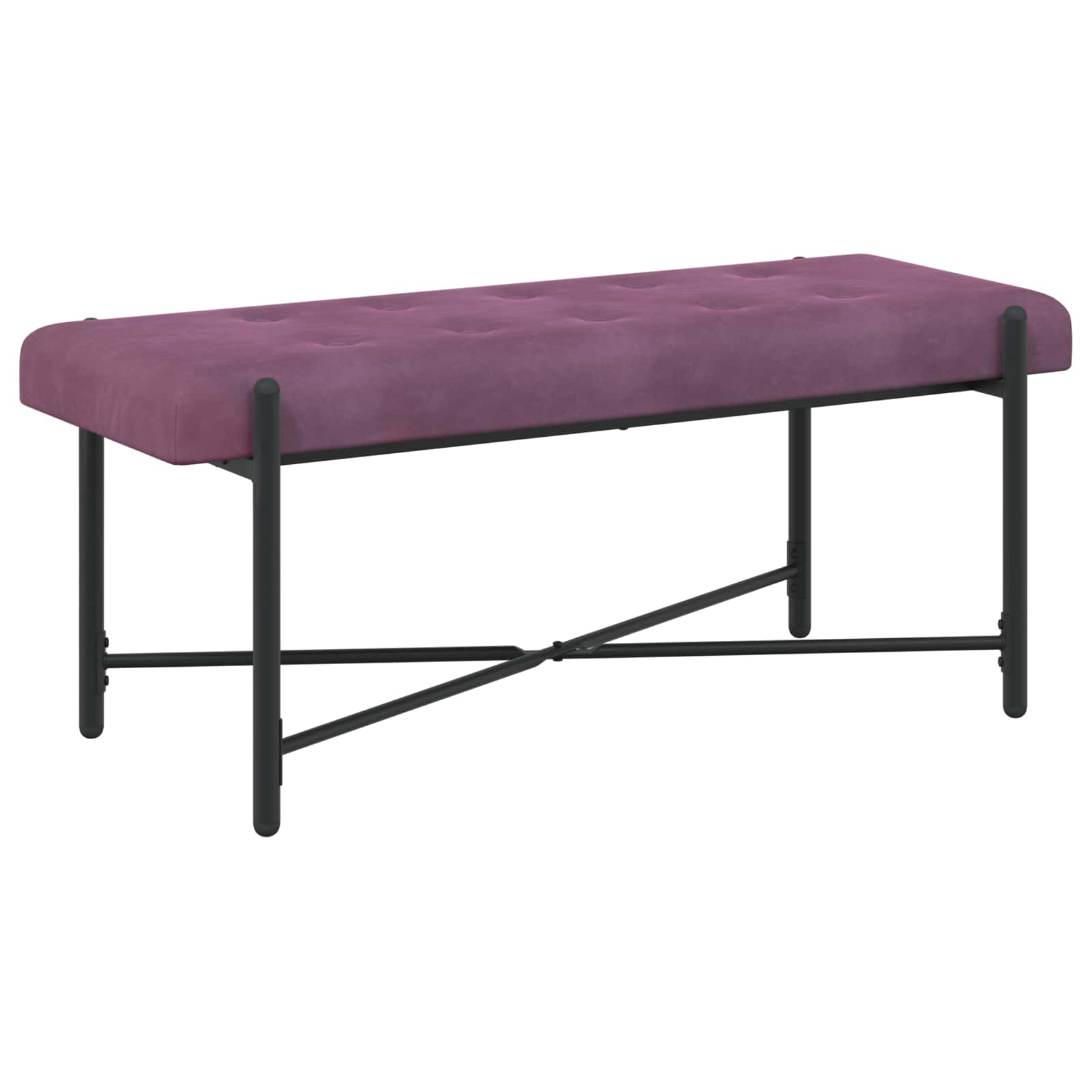Παγκάκι με κουμπιά και μαξιλάρια Μοβ 110 x 40 x 46 cm Βελούδο