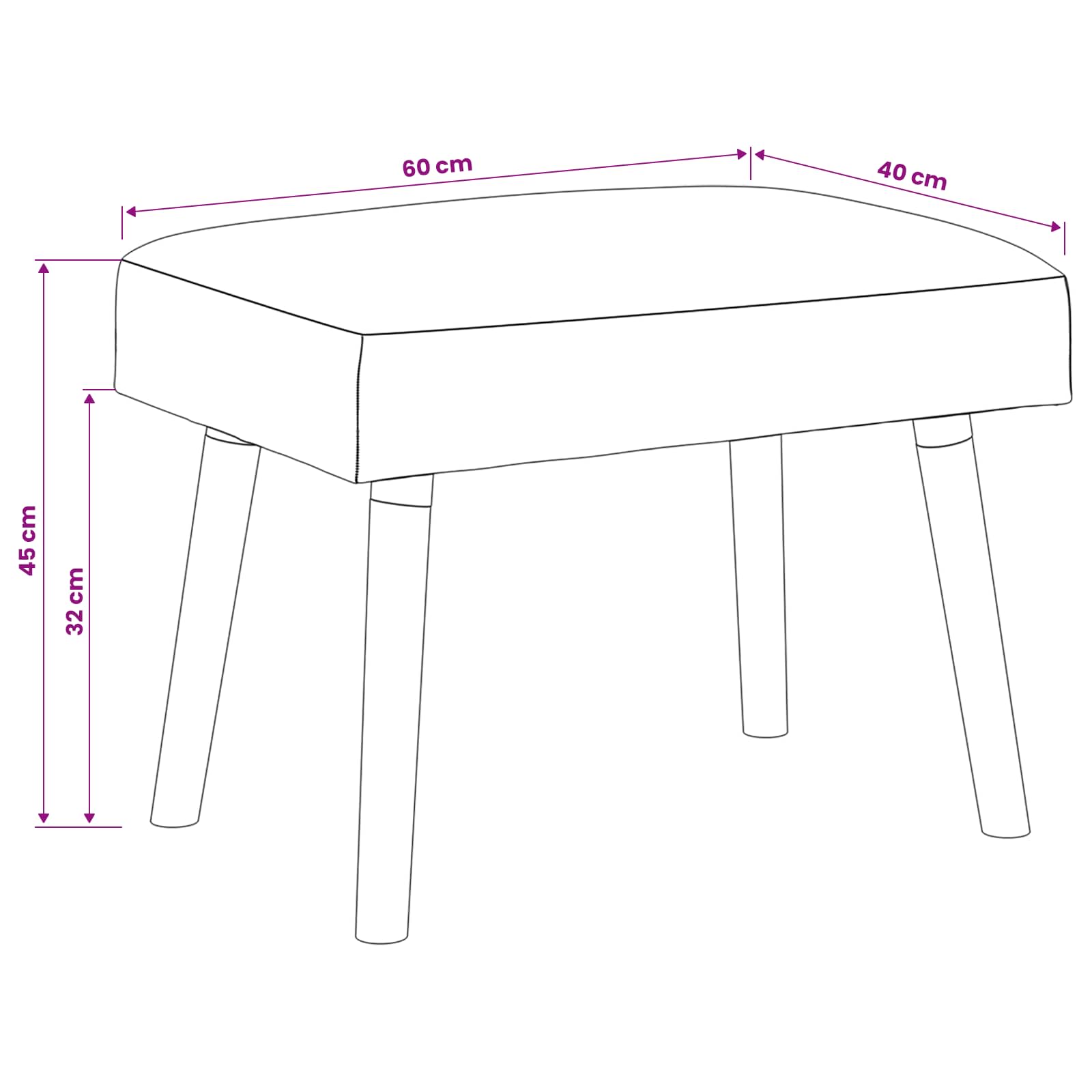 παγκάκι Μονόχρωμο Μπεζ 60 x 40 x 45 εκ. Μπουκλέ