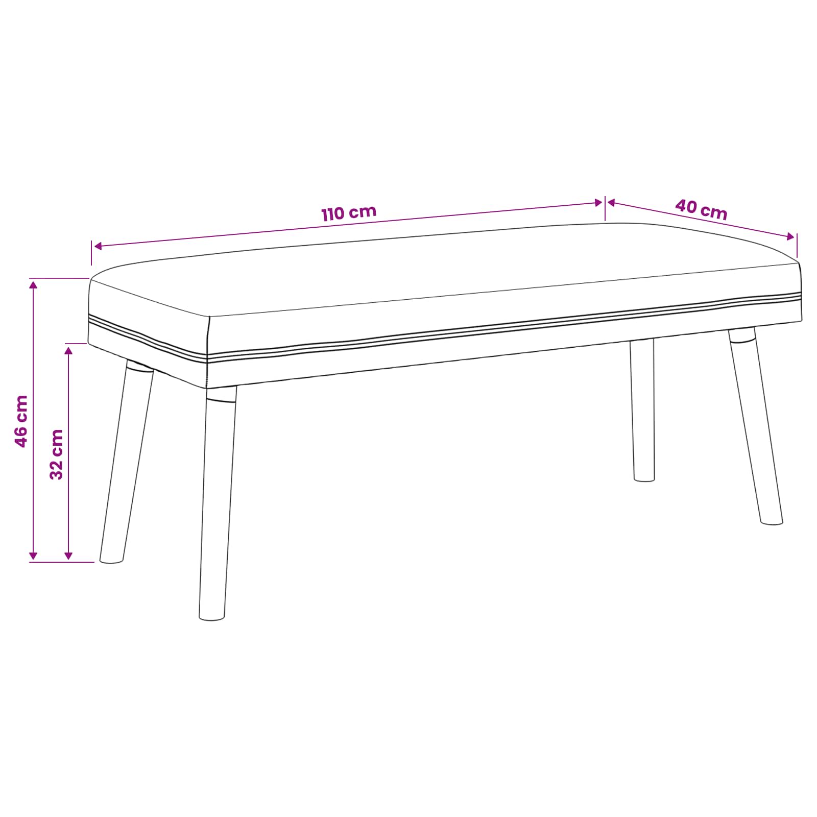 παγκάκι Μονόχρωμο Κρεμ 110 x 40 x 46 cm Μπουκλέ