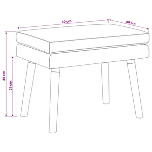 Διπλή Επίστρωση Πάγκος Απαλό Κίτρινο 60 x 40 x 46 εκ. Ύφασμα - Pakobazaar