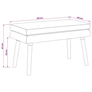 Διπλή Επίστρωση Πάγκος Σκούρο Καφέ 80 x 40 x 47 εκ. Ύφασμα - Pakobazaar