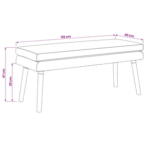Διπλή Επίστρωση Πάγκος Σκούρο Πράσινο 110 x 40 x 47 εκ. Ύφασμα - Pakobazaar
