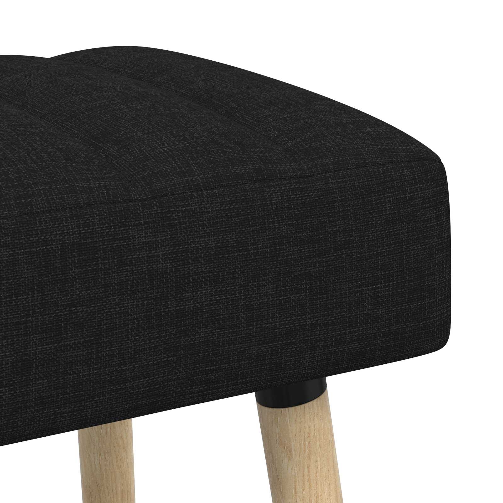 Πάγκος με Καναλεύματα Μαύρο 60 x 40 x 45 εκ. Ύφασμα
