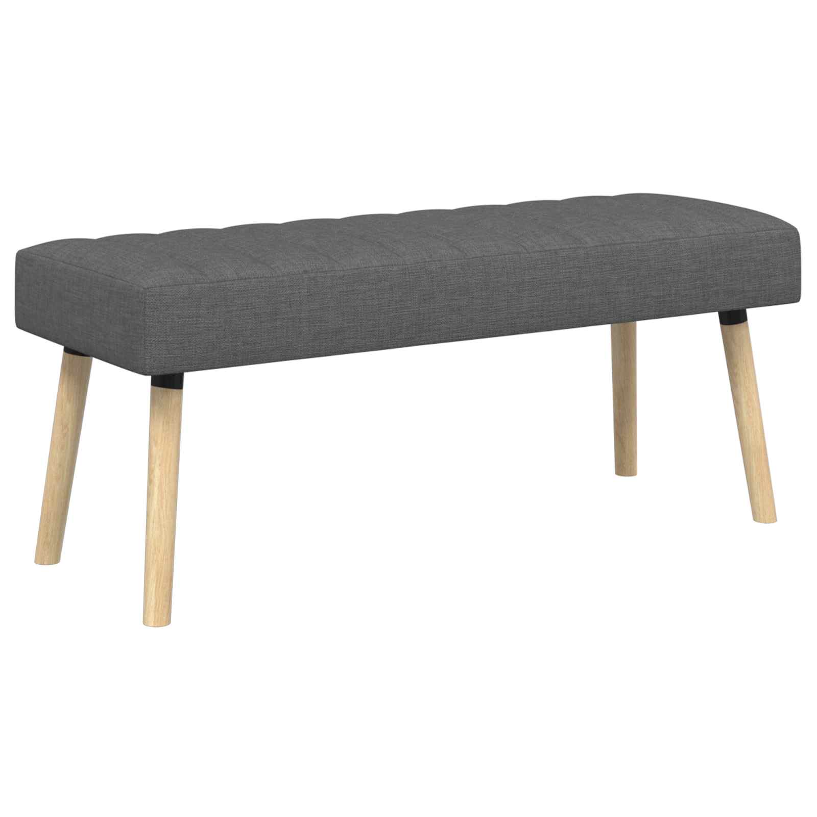Πάγκος με Καναλεύματα Σκούρο Γκρι 110 x 40 x 46 cm Ύφασμα