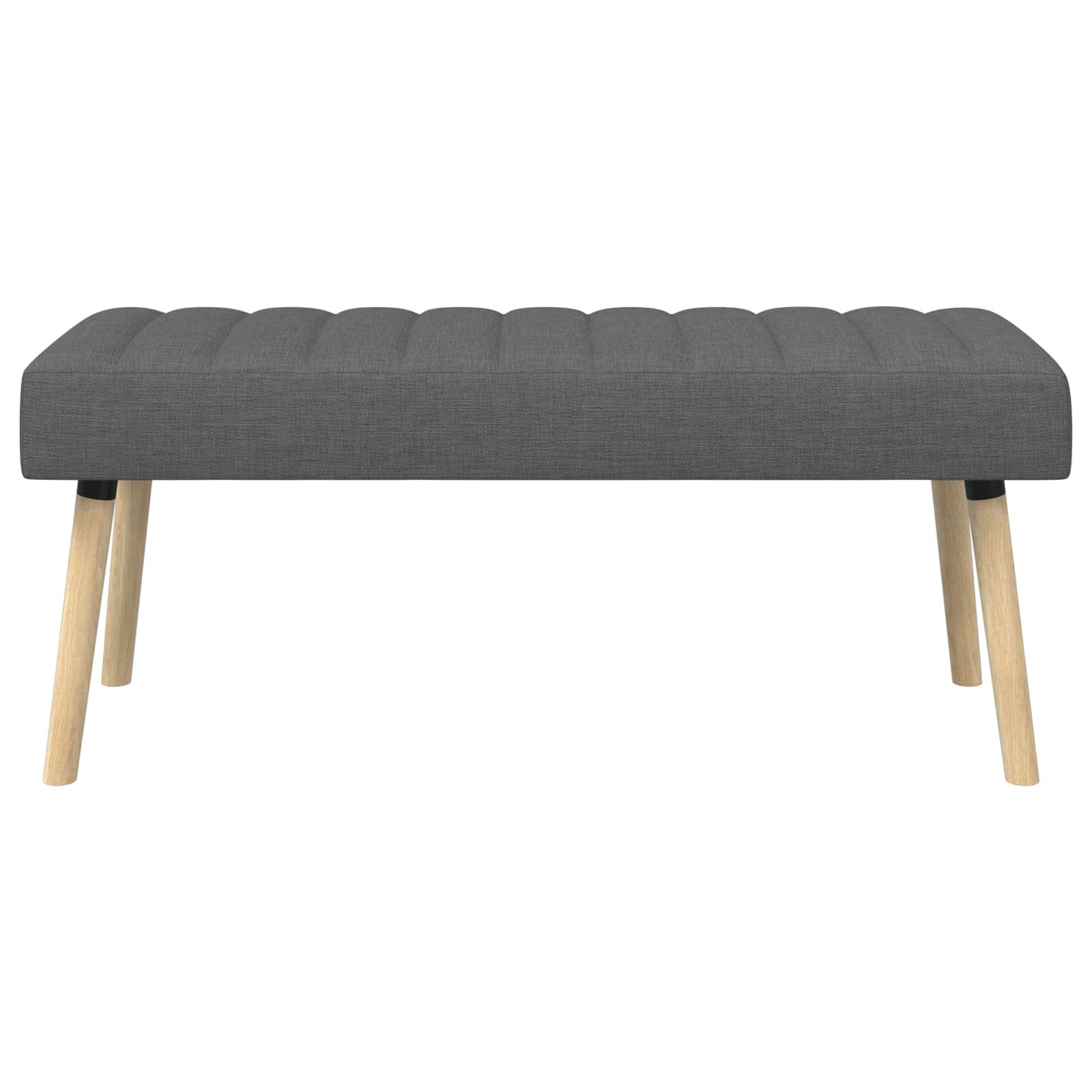 Πάγκος με Καναλεύματα Σκούρο Γκρι 110 x 40 x 46 cm Ύφασμα