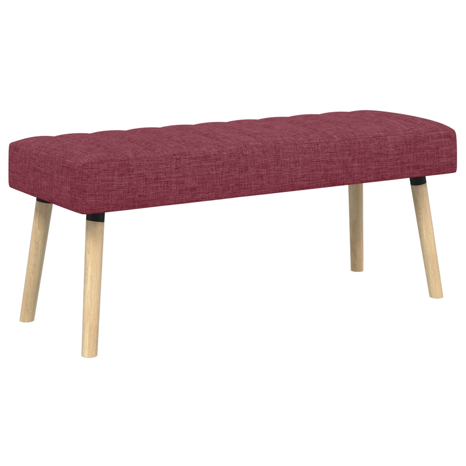 Πάγκος με Καναλεύματα Κόκκινο 110 x 40 x 46 cm Ύφασμα