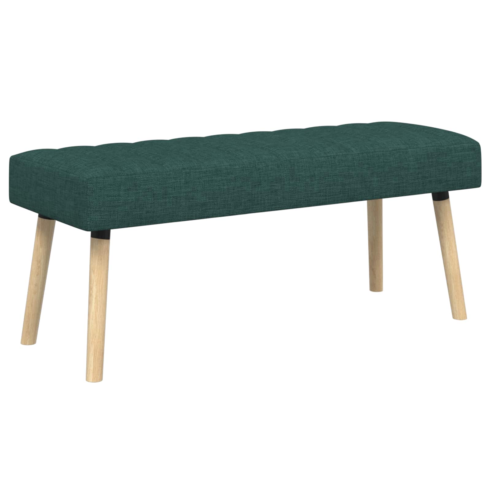 Πάγκος με Καναλεύματα Σκούρο Πράσινο 110 x 40 x 46 cm Ύφασμα
