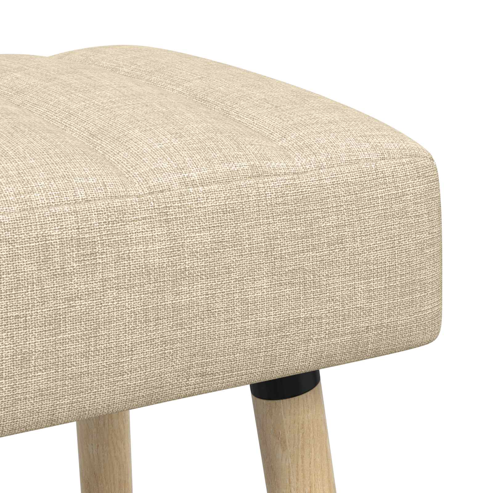 Πάγκος με Καναλεύματα Κρεμ 110 x 40 x 46 cm Ύφασμα