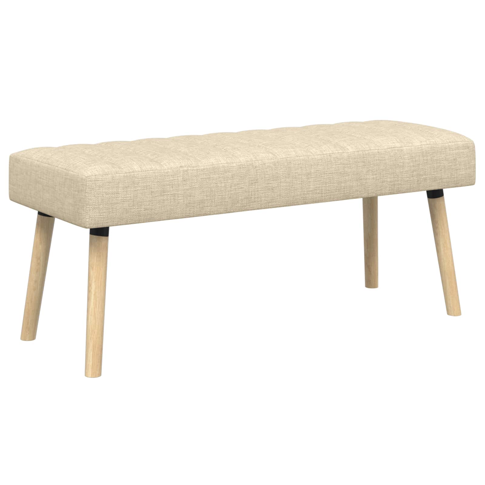 Πάγκος με Καναλεύματα Κρεμ 110 x 40 x 46 cm Ύφασμα