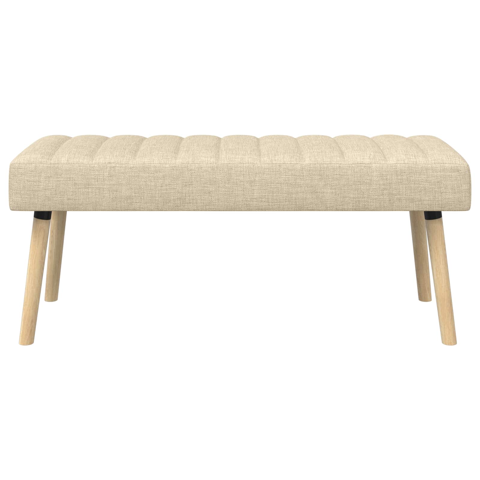Πάγκος με Καναλεύματα Κρεμ 110 x 40 x 46 cm Ύφασμα