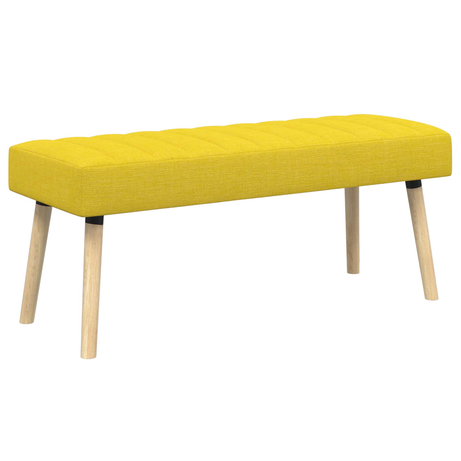 Πάγκος με Καναλεύματα Απαλό Κίτρινο 110 x 40 x 46 cm Ύφασμα