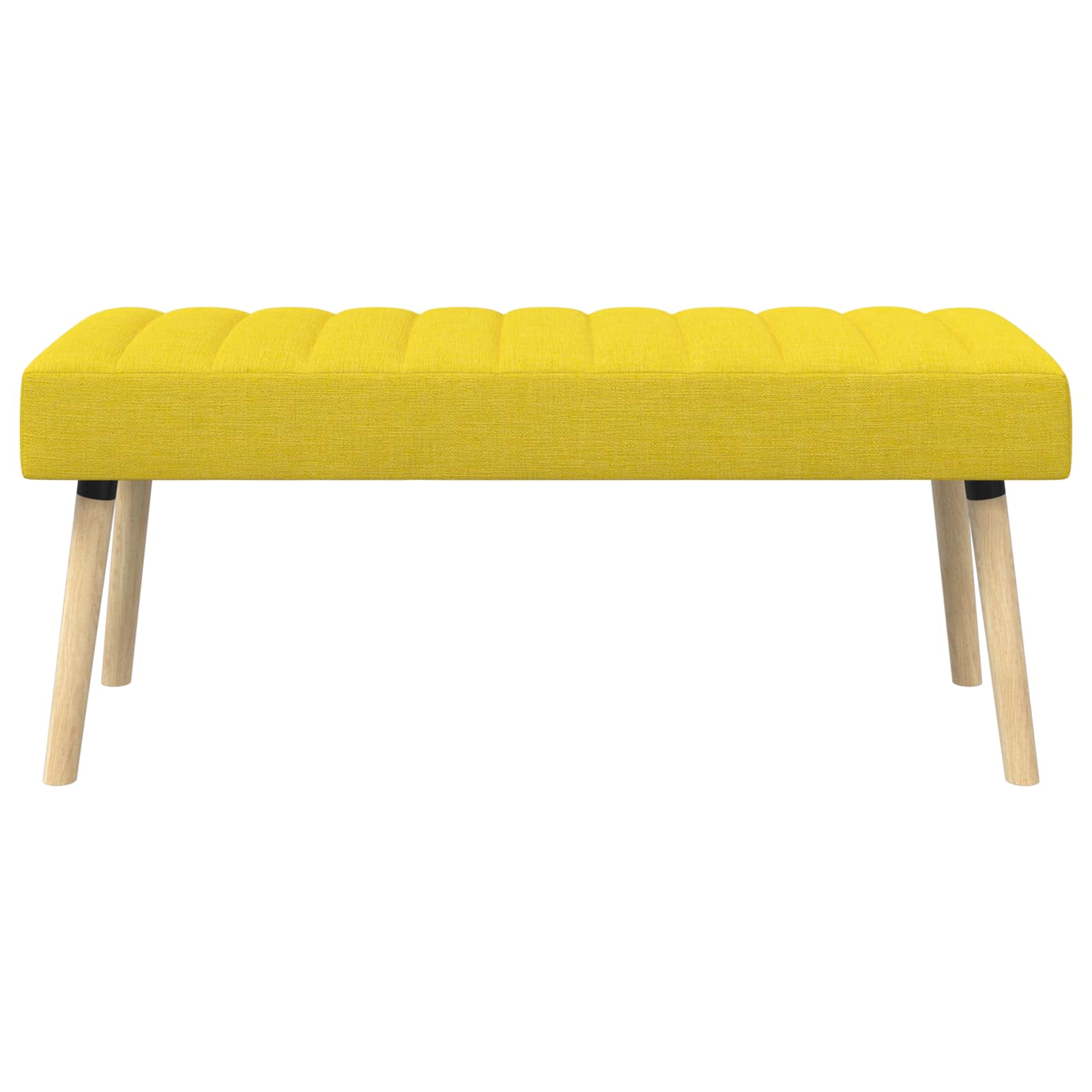 Πάγκος με Καναλεύματα Απαλό Κίτρινο 110 x 40 x 46 cm Ύφασμα