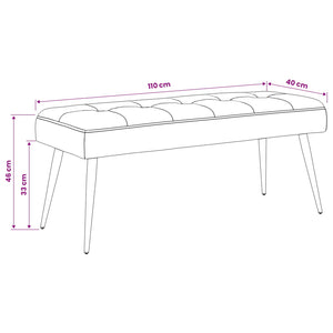 Πάγκος με κουμπωτές επιφάνειες Μπλε 110 x 40 x 46 cm Βελούδο - Pakobazaar