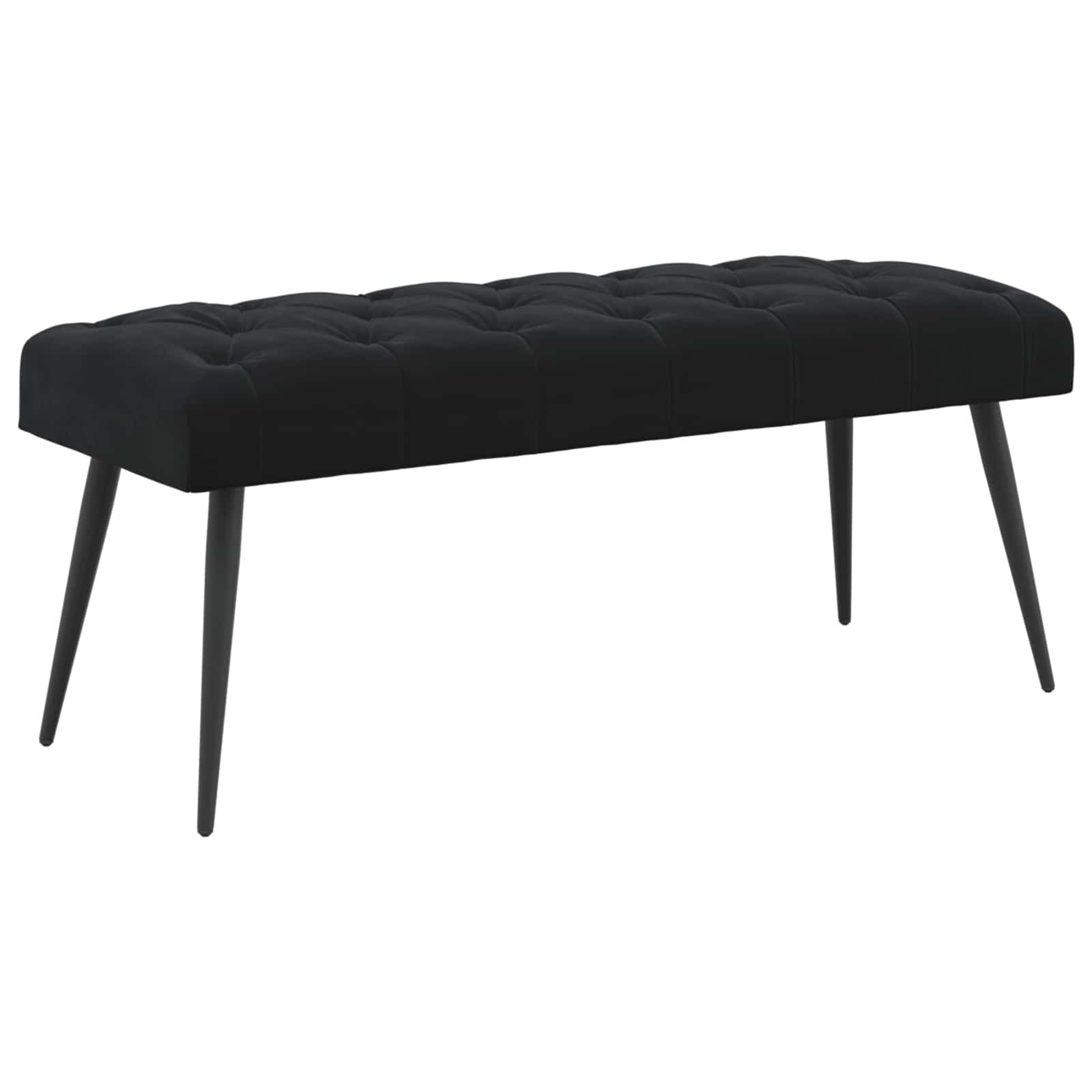 Πάγκος με κουμπωτές επιφάνειες Μαύρο 110 x 40 x 46 cm Βελούδο