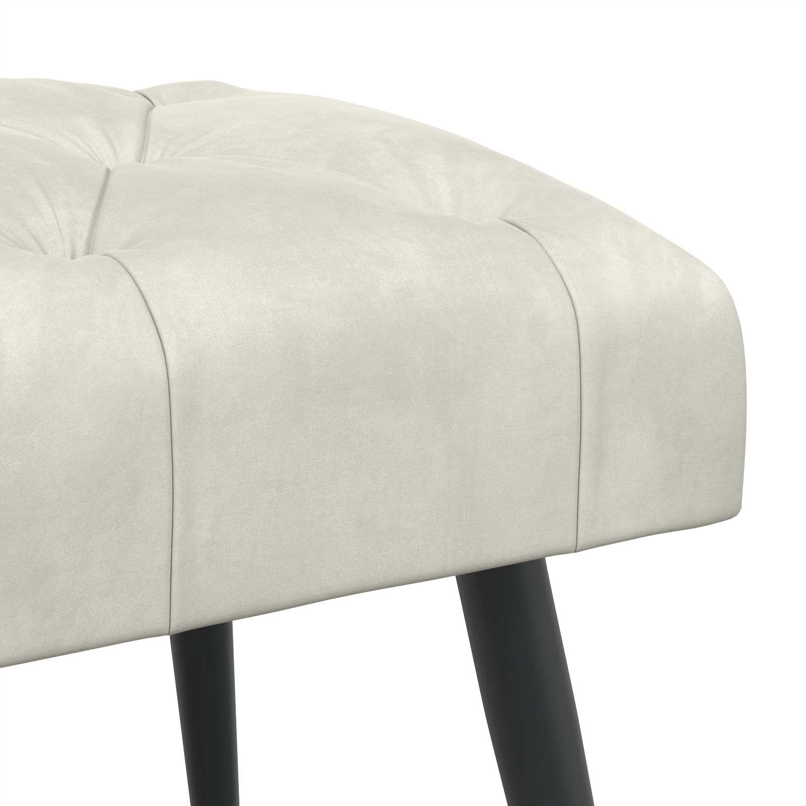 Πάγκος με κουμπωτές επιφάνειες Κρεμ 110 x 40 x 46 cm Βελούδο