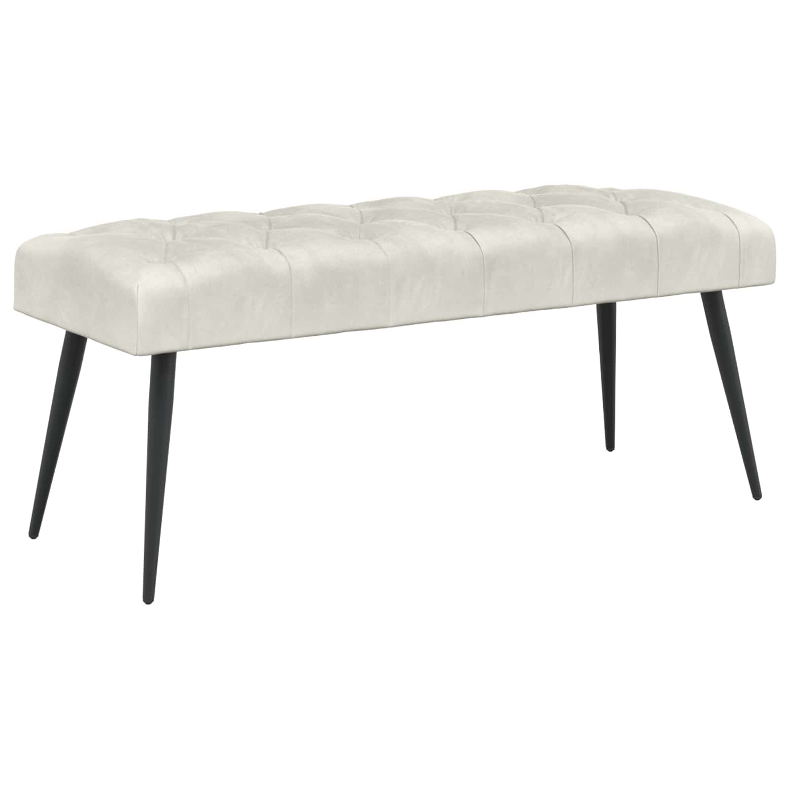 Πάγκος με κουμπωτές επιφάνειες Κρεμ 110 x 40 x 46 cm Βελούδο