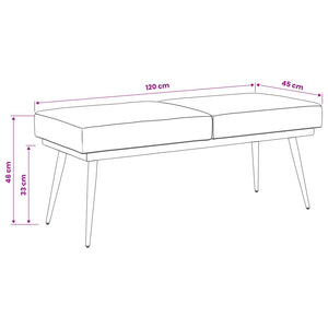 Διπλή Επίστρωση Πάγκος Ανοιχτό γκρι 120 x 45 x 46 εκ Βελούδο - Pakobazaar
