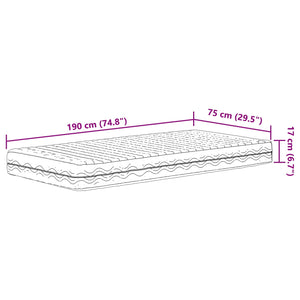 Στρώμα Αφρού H2 και H3 75 x 190 cm Λευκό - Pakobazaar