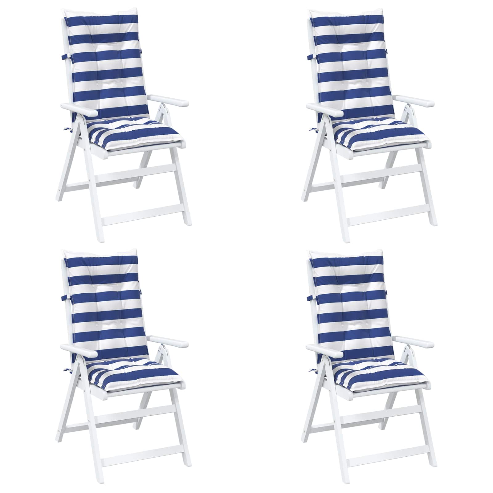 Μαξιλάρι Εξωτερικού Χώρου 4 pcs Μπλε και άσπρο 120 x 50 x 7 εκ - Pakobazaar