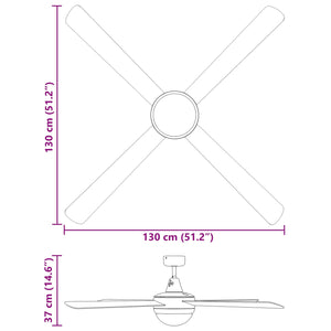 Ανεμιστήρας οροφής με φως και τηλεχειριστήριο Ø 130 εκ Sonoma - Pakobazaar