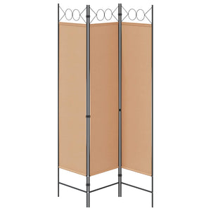 3-Panel Room Divider Μπεζ 120 x 180 cm Ύφασμα - Pakobazaar