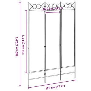 3-Panel Room Divider Μπεζ 120 x 180 cm Ύφασμα - Pakobazaar