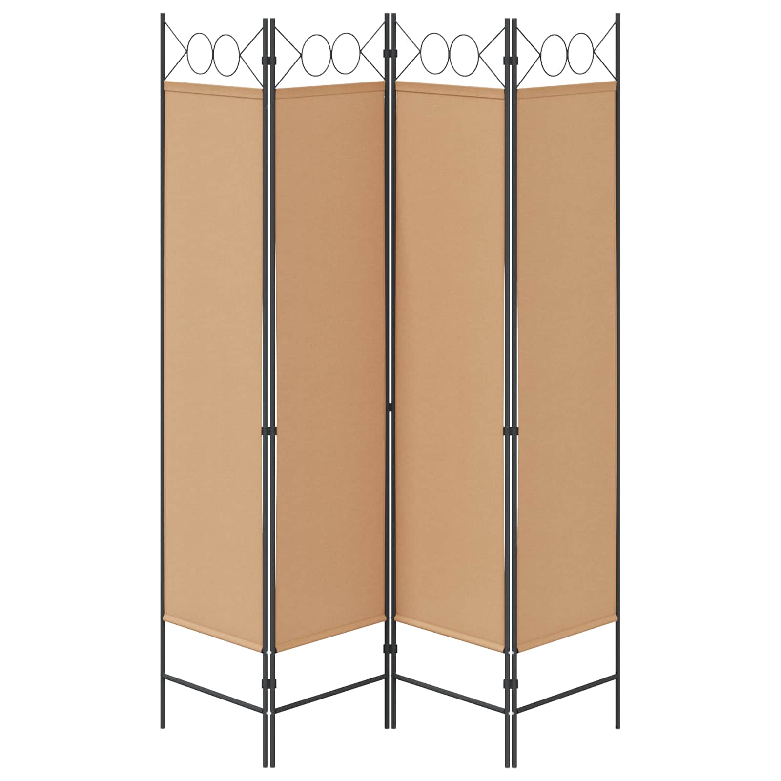 4-Πίνακας Διαχωριστικός Μπεζ 160 x 180 cm Ύφασμα - Pakobazaar