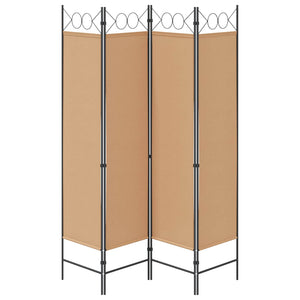 4-Πίνακας Διαχωριστικός Μπεζ 160 x 180 cm Ύφασμα - Pakobazaar