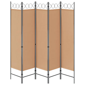 5-Panel Διχοτόμος Μπεζ 200 x 180 cm Ύφασμα - Pakobazaar