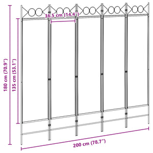 5-Panel Διχοτόμος Μπεζ 200 x 180 cm Ύφασμα - Pakobazaar