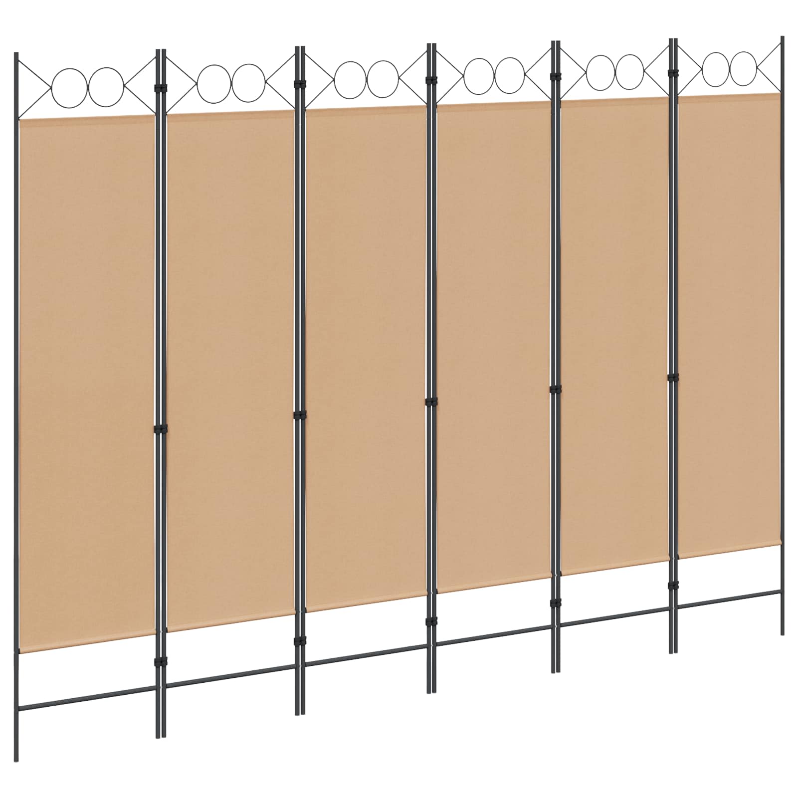 Διαχωριστικό Δωματίου 6-Πάνελ Μπεζ 240 x 180 cm Ύφασμα - Pakobazaar