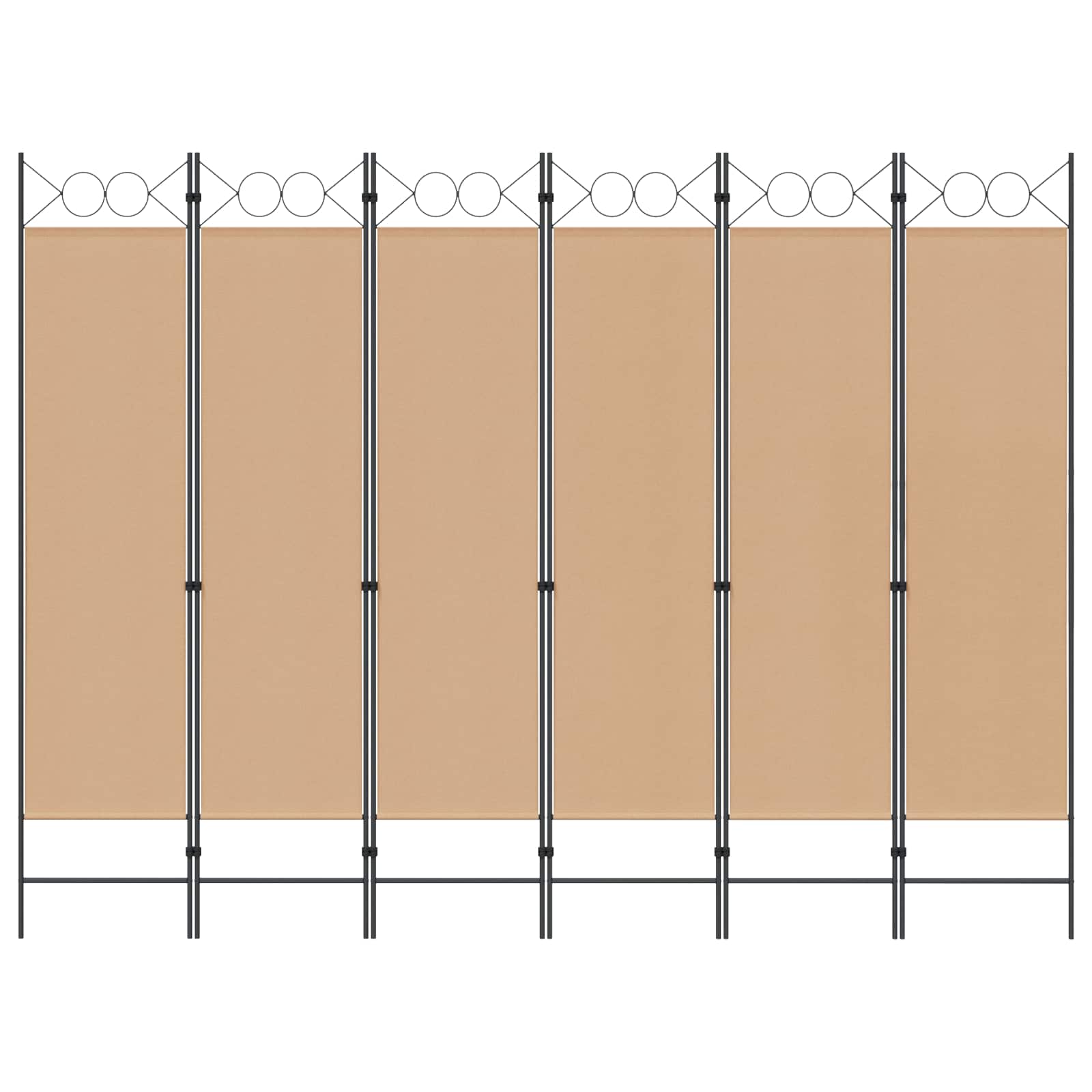 Διαχωριστικό Δωματίου 6-Πάνελ Μπεζ 240 x 180 cm Ύφασμα - Pakobazaar