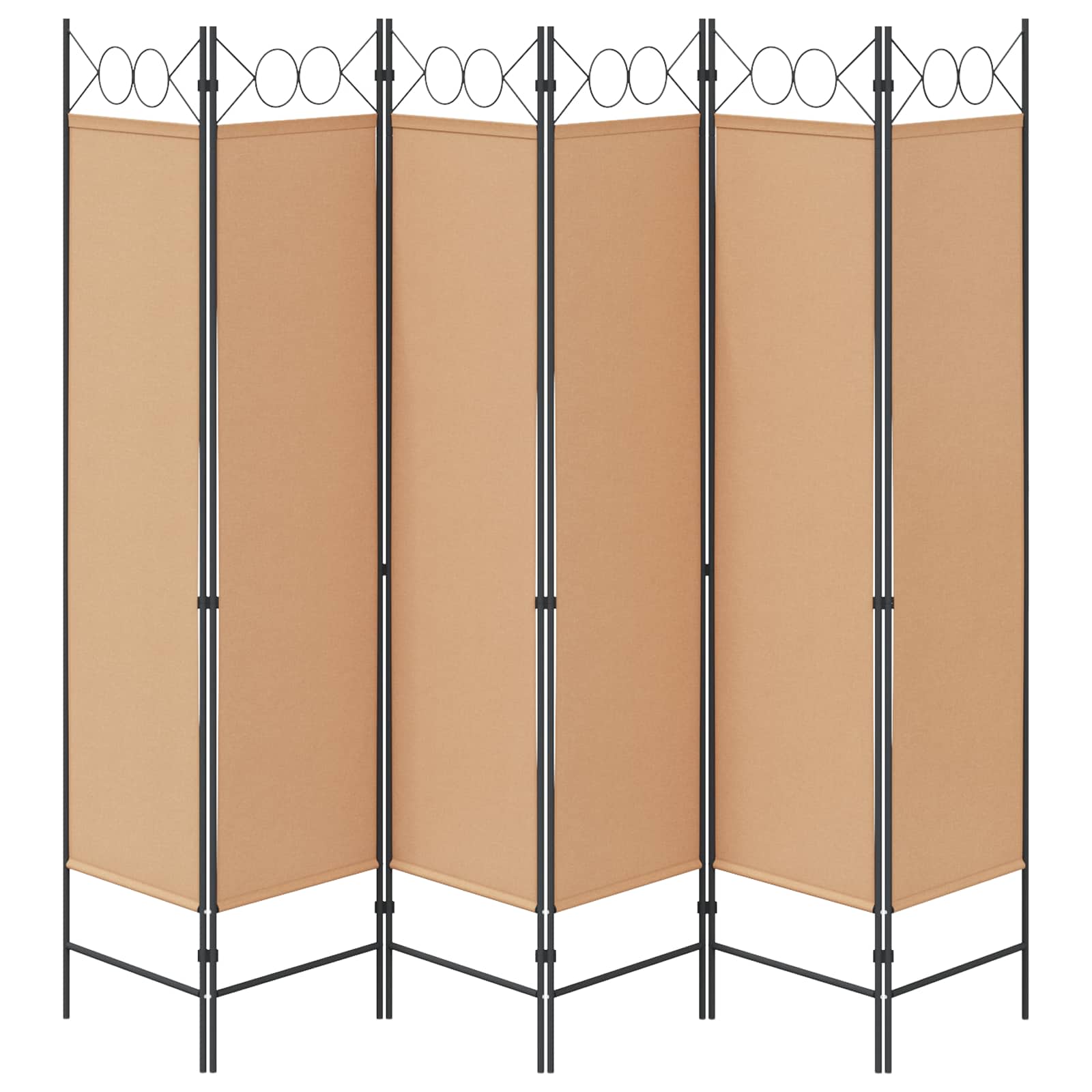 Διαχωριστικό Δωματίου 6-Πάνελ Μπεζ 240 x 180 cm Ύφασμα - Pakobazaar