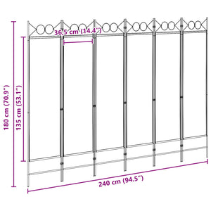 Διαχωριστικό Δωματίου 6-Πάνελ Μπεζ 240 x 180 cm Ύφασμα - Pakobazaar