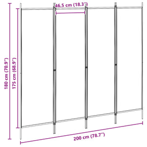 4-Πίνακας Διαχωριστικός Μπεζ 200 x 180 cm Ύφασμα - Pakobazaar
