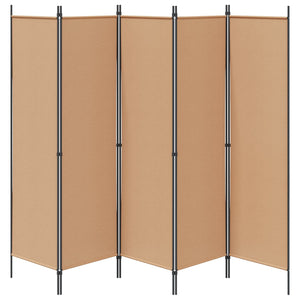 5-Panel Διχοτόμος Μπεζ 250 x 180 cm Ύφασμα - Pakobazaar