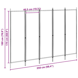 5-Panel Διχοτόμος Μπεζ 250 x 180 cm Ύφασμα - Pakobazaar