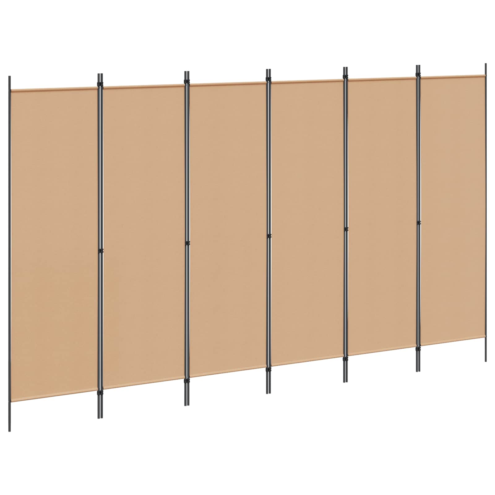 Διαχωριστικό Δωματίου 6-Πάνελ Μπεζ 300 x 180 cm Ύφασμα - Pakobazaar