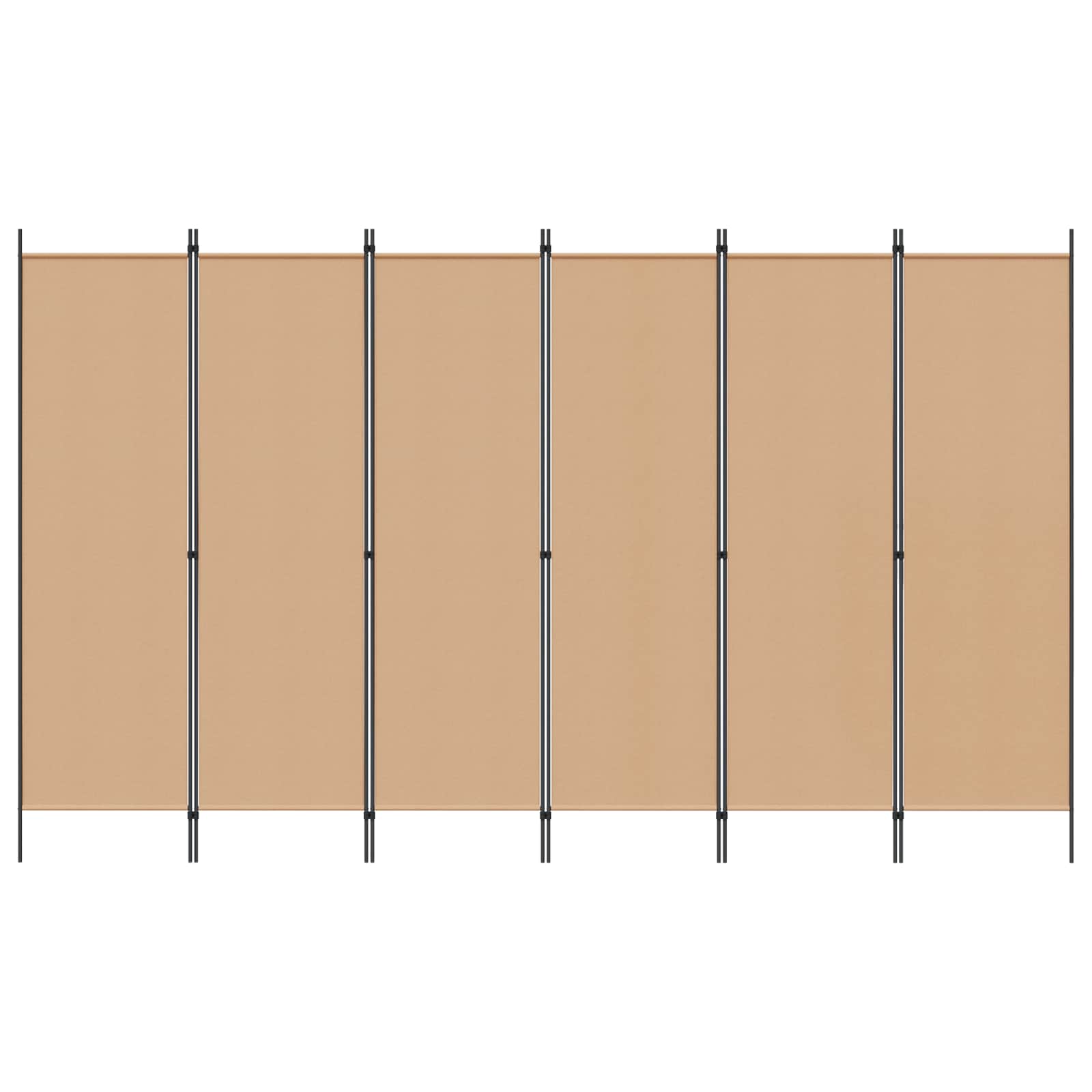 Διαχωριστικό Δωματίου 6-Πάνελ Μπεζ 300 x 180 cm Ύφασμα - Pakobazaar