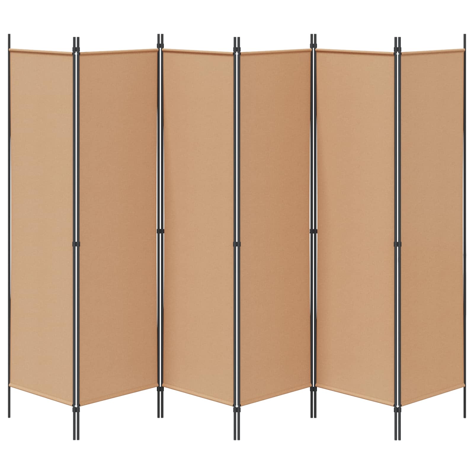 Διαχωριστικό Δωματίου 6-Πάνελ Μπεζ 300 x 180 cm Ύφασμα - Pakobazaar