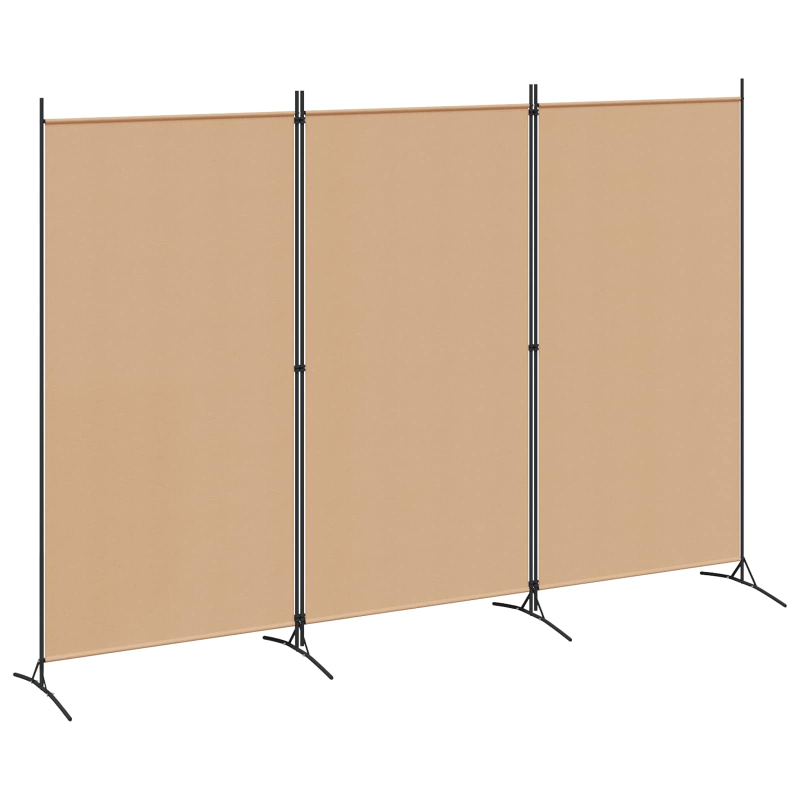 3-Panel Room Divider Μπεζ 260 x 180 cm Ύφασμα - Pakobazaar