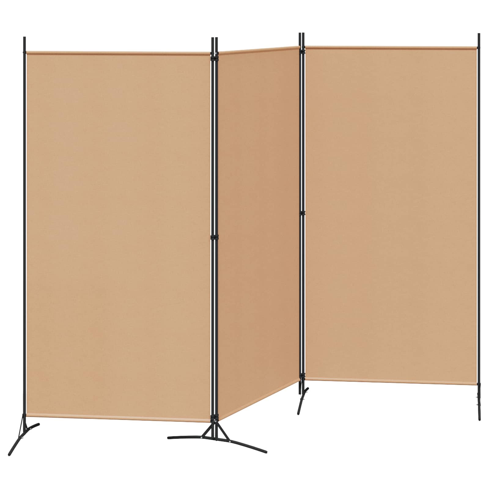 3-Panel Room Divider Μπεζ 260 x 180 cm Ύφασμα - Pakobazaar