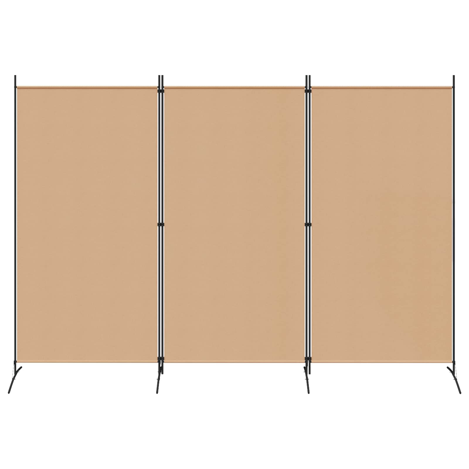 3-Panel Room Divider Μπεζ 260 x 180 cm Ύφασμα - Pakobazaar