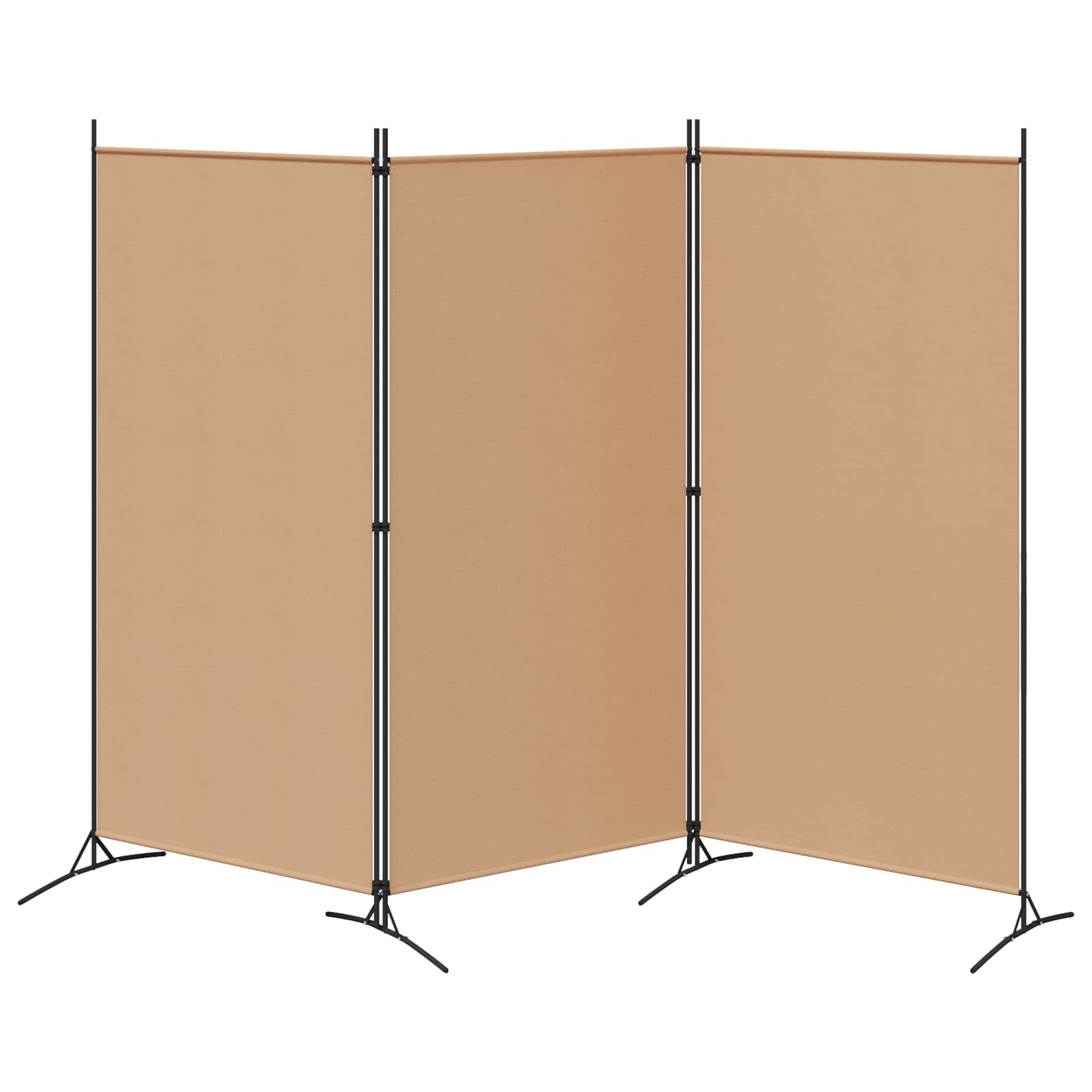 3-Panel Room Divider Μπεζ 260 x 180 cm Ύφασμα - Pakobazaar