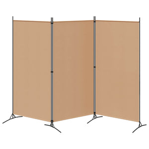 3-Panel Room Divider Μπεζ 260 x 180 cm Ύφασμα - Pakobazaar