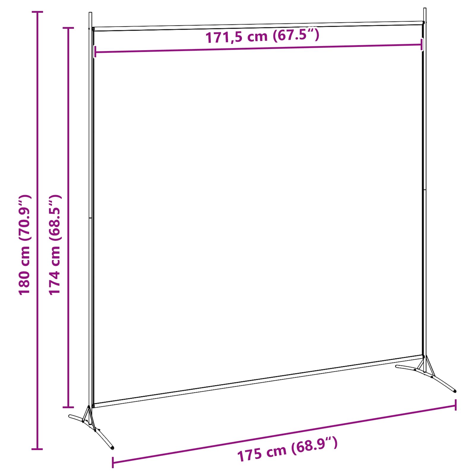 Μονοπλάκι Διαχωριστής Δωματίου Μπεζ 175 x 180 cm Ύφασμα - Pakobazaar