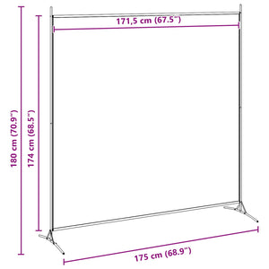 Μονοπλάκι Διαχωριστής Δωματίου Μπεζ 175 x 180 cm Ύφασμα - Pakobazaar