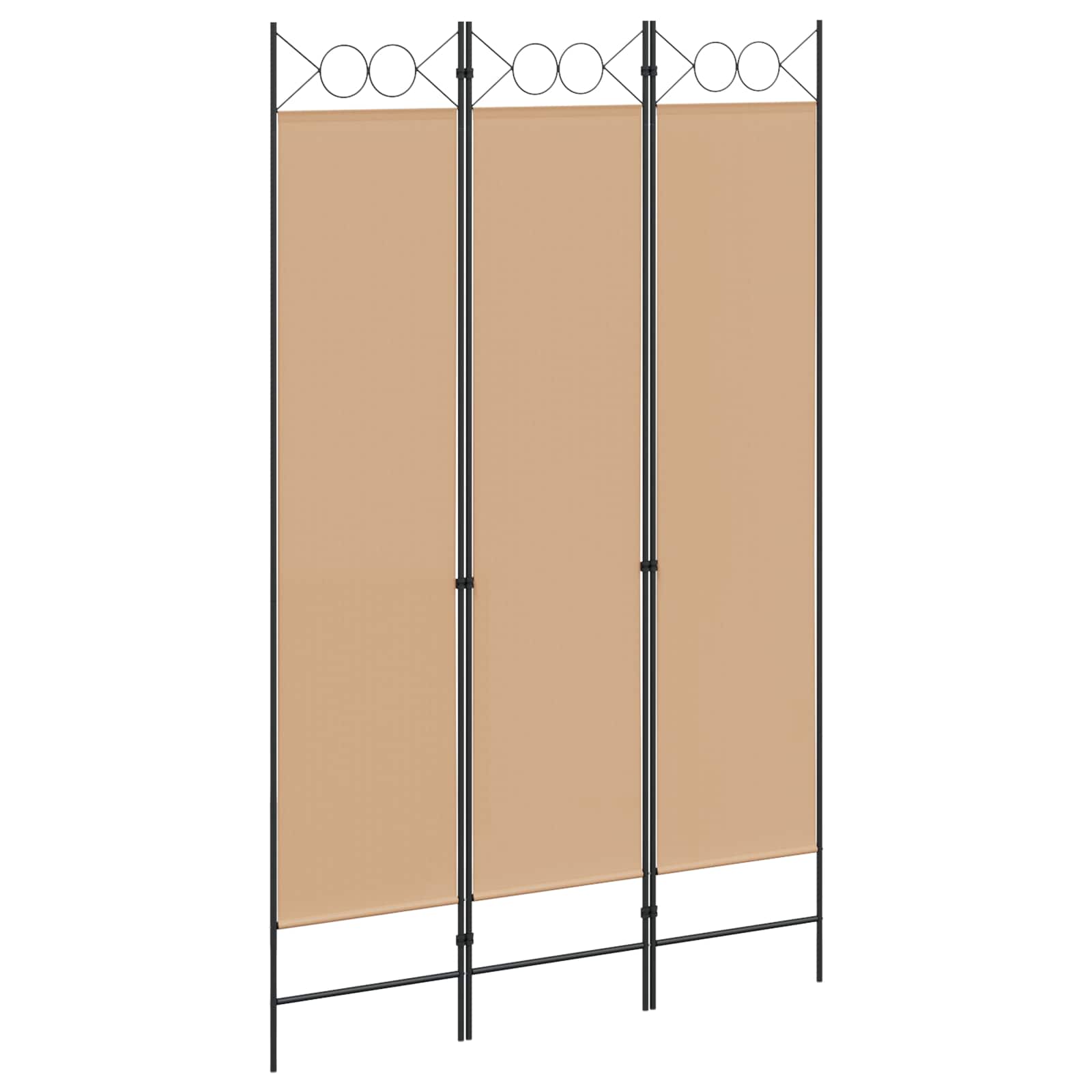 3-Panel Room Divider Μπεζ 120 x 200 cm Ύφασμα - Pakobazaar