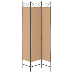 3-Panel Room Divider Μπεζ 120 x 200 cm Ύφασμα - Pakobazaar