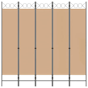 5-Panel Διχοτόμος Μπεζ 200 x 200 cm Ύφασμα - Pakobazaar